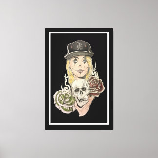 Chicano Art Black Leinwand