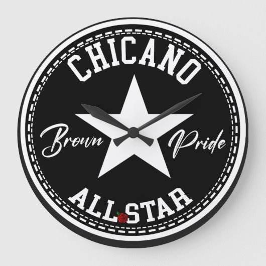 Chicano Brown Pride Wanduhr (Vorderseite)