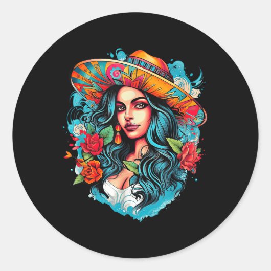 Chicano Chicana La Raza Runder Aufkleber (Vorderseite)