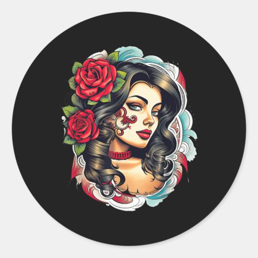 Chicano Chicana La Raza Runder Aufkleber (Vorderseite)