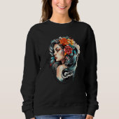 Chicano Girl Mexico Flowers Death Pretty 8 Sweatshirt (Vorderseite)