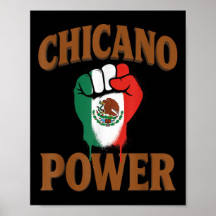Chicano Power Mexikanisch Mexiko Flagge Braun Lati Poster