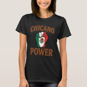 Chicano Power Mexikanisch Mexiko Flagge Braun Lati T-Shirt