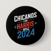 Chicanos für Harris Walz 2024 Präsident Button (Vorderseite)
