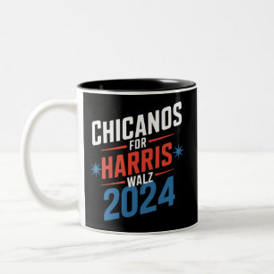 Chicanos für Harris Walz 2024 Präsident Zweifarbige Tasse