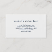 Chicblauer Watercolor-BlumenRosen Visitenkarte (Rückseite)