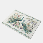 Chice Chinoiserie-Pfau-Mahjong Fußmatte (Schrägansicht)