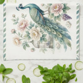 Chice Chinoiserie-Pfau-Mahjong Geschirrtuch (Gefaltet)