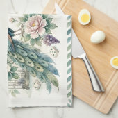 Chice Chinoiserie-Pfau-Mahjong Geschirrtuch (Viertel Falte)
