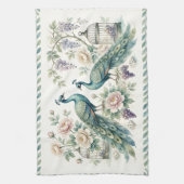 Chice Chinoiserie-Pfau-Mahjong Geschirrtuch (Vertikal)