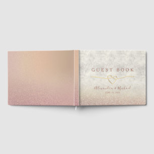 Chice Rose Gold Glanz Elegante Hochzeit Gästebuch