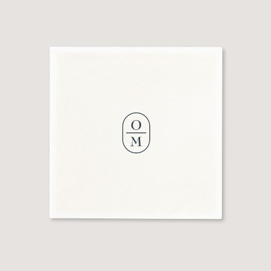 Chice Typografie Minimalistisches Monogramm Hochze Serviette