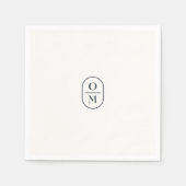 Chice Typografie Minimalistisches Monogramm Hochze Serviette (Vorderseite)