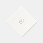 Chice Typografie Minimalistisches Monogramm Hochze Serviette (Ecke)