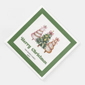 Chicest Christmas Tree Leopard Print Dinner Napkin Serviette (Ecke)