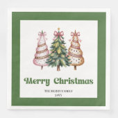 Chicest Christmas Tree Leopard Print Dinner Napkin Serviette (Vorderseite)