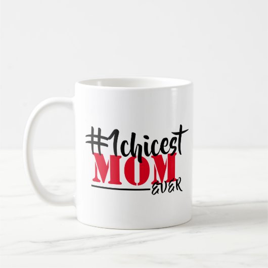 Chicest Mama je Modernes, handgeschriebenes Skript Kaffeetasse (Links)