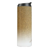 Chicgoldhoch entwickelter Glitter personalisiert Thermosbecher (Nach links gedreht)
