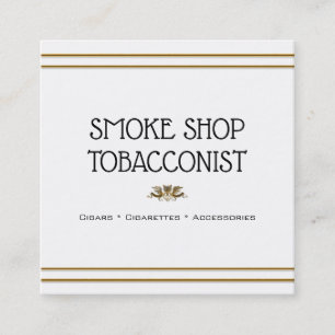 Chicgoldweißer Adler-Wappen minimilist Tabak Quadratische Visitenkarte