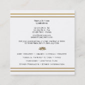 Chicgoldweißer Adler-Wappen minimilist Tabak Quadratische Visitenkarte (Rückseite)