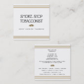 Chicgoldweißer Adler-Wappen minimilist Tabak Quadratische Visitenkarte (Vorne/Hinten)