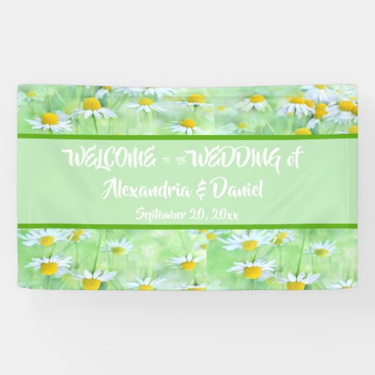 ChicGreen Daisy Floral Begrüßungsbanner für alle G Banner (Horizontal)