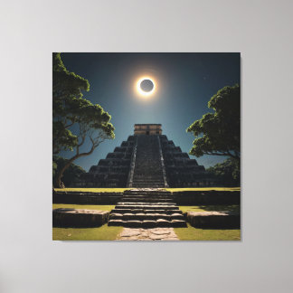 Chichen Itza Eclipse Leinwanddruck