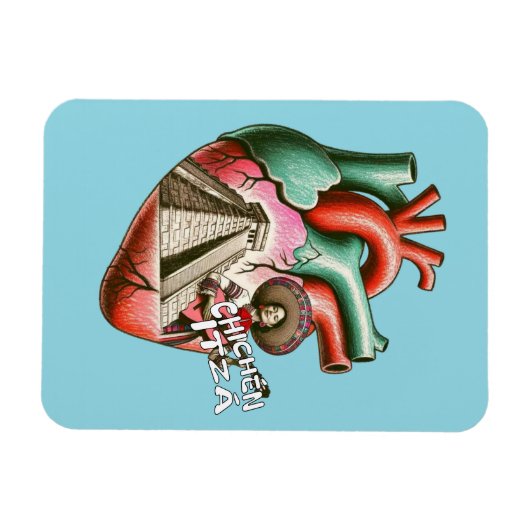 Chichén Itzá Mayan Pyramind Mexico Souvenir Magnet (Horizontal)