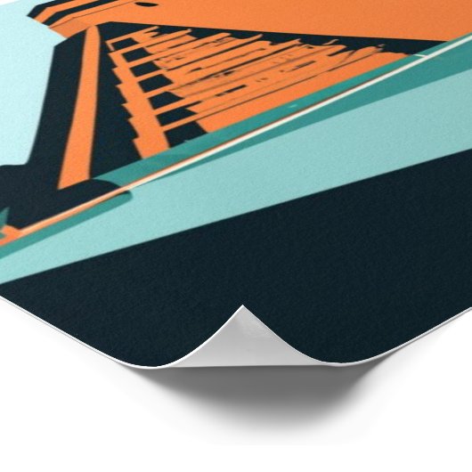 Chichen Itza Mayan Tempel in Mexiko Reisen Poster (Ecke)