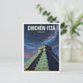 Chichen Itza Mexico Reisen Nachtstars Postkarte (Stehend Vorderseite)
