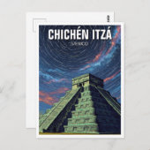 Chichen Itza Mexico Reisen Nachtstars Postkarte (Vorne/Hinten)