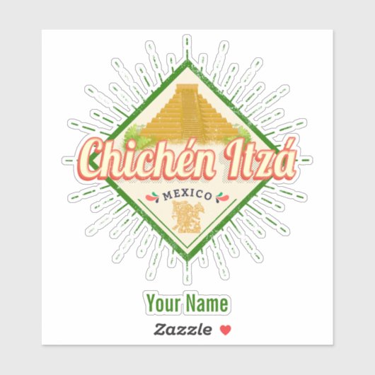 Chichen Itza Mexico Retro Mayan Vintag Yucatan Aufkleber (Blatt)