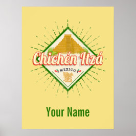Chichen Itza Mexico Retro Mayan Vintag Yucatan Poster