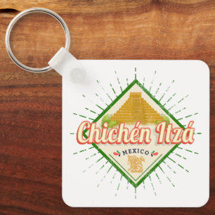Chichen Itza Mexico Retro Mayan Vintag Yucatan Schlüsselanhänger