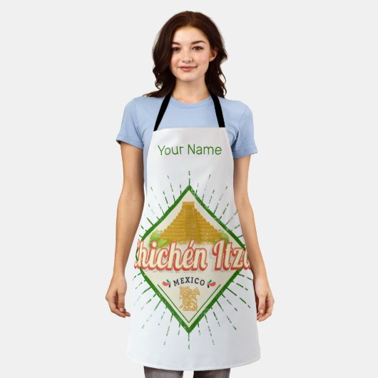 Chichen Itza Mexico Retro Mayan Vintag Yucatan Schürze (Getragen)