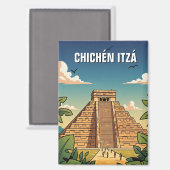 Chichen Itza Mexico Travel Magnet (Vorderseite/Rückseite)