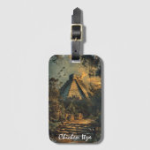 Chichen Itza Mexico Vintage Travel Artwork Gepäckanhänger (Vorderseite Vertikal)
