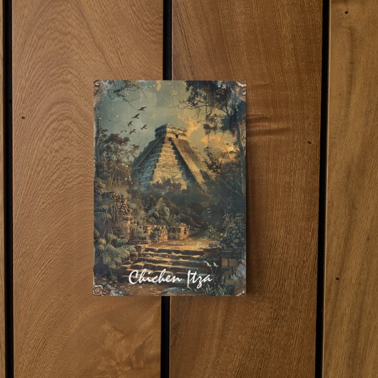 Chichen Itza Mexico Vintage Travel Artwork Postkarte