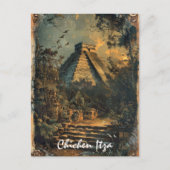 Chichen Itza Mexico Vintage Travel Artwork Postkarte (Vorderseite)