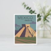 Chichen Itza Mexico Vintage Travel Illustration Postkarte (Stehend Vorderseite)