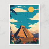 Chichen Itza Mexico Vintage Travel Illustration Postkarte (Vorderseite)