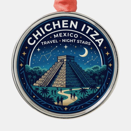 Chichén Itzá Mexiko Ornament Aus Metall (Vorne)
