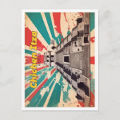 Chichen Itza Mexiko Pop Kunst-Reise-Illustration Postkarte (Vorderseite)