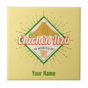 Chichen Itza Mexiko Retro Mayan Vintage Yucatan Fliese