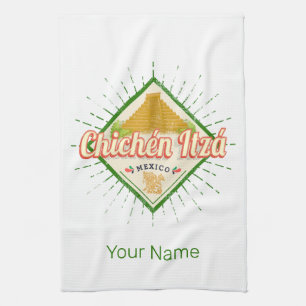 Chichen Itza Mexiko Retro Mayan Vintage Yucatan Geschirrtuch