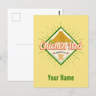 Chichen Itza Mexiko Retro Mayan Vintage Yucatan Postkarte