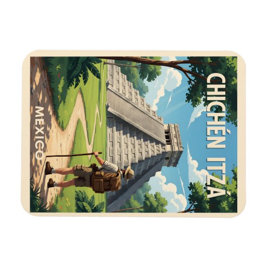 Chichén Itzá Mexiko – Tempel von Kukulcán Magnet (Horizontal)