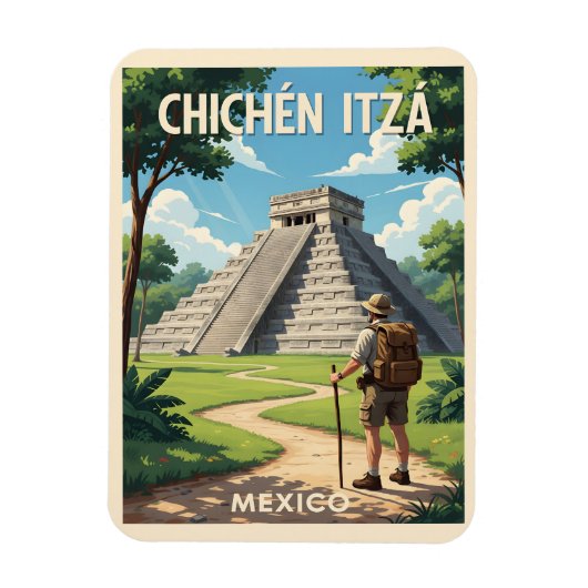 Chichén Itzá Mexiko – Tempel von Kukulcán Magnet (Vertikal)