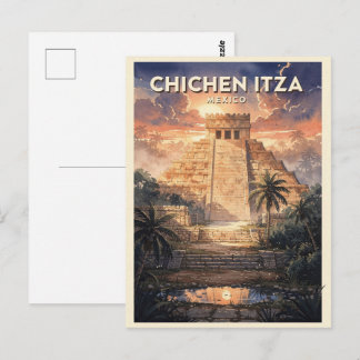 Chichen Itza Mexiko Vintage Reise Postkarte