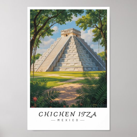 Chichen Itza Mexiko Wandkunst, Mayan Ruine Poster (Vorne)